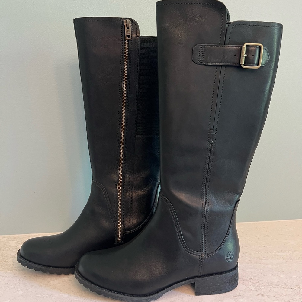 Timberland Black Leather Women's Riding Boots